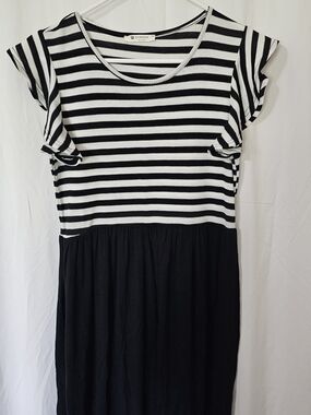 Bombom Black & White Striped Women's Dress